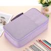BTSKY Colored Pencil Case 360 Slots Pencil Bag Organizer High Capacity Holder with Double Zippers Multilayer for Crayola Colored Pencils Watercolor Pens & Gel Pens Grey(Purple)