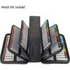 BTSKY Colored Pencil Case 360 Slots Pencil Bag Organizer High Capacity Holder with Double Zippers Multilayer for Crayola Colored Pencils Watercolor Pens & Gel Pens Grey(Black)