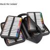 BTSKY Colored Pencil Case 360 Slots Pencil Bag Organizer High Capacity Holder with Double Zippers Multilayer for Crayola Colored Pencils Watercolor Pens & Gel Pens Grey(Black)
