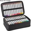 BTSKY Colored Pencil Case 360 Slots Pencil Bag Organizer High Capacity Holder with Double Zippers Multilayer for Crayola Colored Pencils Watercolor Pens & Gel Pens Grey(Black)