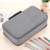 BTSKY Colored Pencil Case 360 Slots Pencil Bag Organizer High Capacity Holder with Double Zippers Multilayer for Crayola Colored Pencils Watercolor Pens & Gel Pens Grey(Grey)