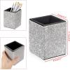 BTSKY Crystal Glitter Pen Holder for Desk Shiny Pencil Pot Holder Box Bling Rhinestone Pen Pencil Cup Organizer Decorative Makeup Brushes Holder Great Desktop Organizer Gift for Women