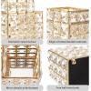 BTSKY Crystal Remote Control Holder 2 Slots Desktop Organizer Multi-Function Desk Stationery Storage Box Decorative Storage Caddy for TV Controllers Office Stationery Makeup Brushes Art Supplies(Gold)(Gold)