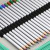 BTSKY Deluxe PU Leather Pencil Case For Colored Pencils – 120 Slot Pencil Holder with Handle Strap Handy Colored Pencil Box Large(Green)(Green)