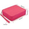 BTSKY Deluxe PU Leather Pencil Case For Colored Pencils – 120 Slot Pencil Holder with Handle Strap Handy Colored Pencil Box Large(Green)(Red)
