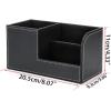 BTSKY Desk Pen Pencil Holder Leather Multi-Function Desk Stationery Organizer Storage Box Pen/Pencil, Cell Phone, Business Name Cards Remote Control Holder Office Home Accessories Organizer(Black)