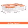 BTSKY Deviled Egg Platter With Lid – 3-Layer 54 Slots Carrier, Clear Portable Holder for Fridge, Reusable Tray Carton Box for Easter and Party Favor (3-Layer, White)(Orange)