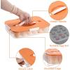 BTSKY Deviled Egg Platter With Lid – 3-Layer 54 Slots Carrier, Clear Portable Holder for Fridge, Reusable Tray Carton Box for Easter and Party Favor (3-Layer, White)(Orange)