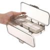 BTSKY Double Deck Pencil Box – Clear Plastic Stationery Case With 4 Removable Ruler Dividing Spacers, 6 Compartments for Pencils, Erasers, Clips – Multi-grid Home Utility Storage(Clear Black)
