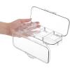BTSKY Double Deck Pencil Box – Clear Plastic Stationery Case With 4 Removable Ruler Dividing Spacers, 6 Compartments for Pencils, Erasers, Clips – Multi-grid Home Utility Storage(Clear)