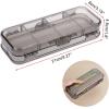BTSKY Double Deck Pencil Box – Clear Plastic Stationery Case With 4 Removable Ruler Dividing Spacers, 6 Compartments for Pencils, Erasers, Clips – Multi-grid Home Utility Storage(Clear Black)