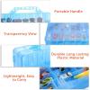 BTSKY Double Sided Toy Storage Organizer with 48 Compartments, Toy Organizer Carrying Case for Hot Wheels Car, Matchbox Cars, Mini Toys, Small Dolls, and more Mini Cars Collection(Clear)(Blue)