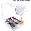 BTSKY Double Sided Toy Storage Organizer with 48 Compartments, Toy Organizer Carrying Case for Hot Wheels Car, Matchbox Cars, Mini Toys, Small Dolls, and more Mini Cars Collection(Clear)(Clear)