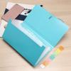 BTSKY Expanding File Folder – Blue, Plastic, 10.2in x 1in x 5.7in, 13 Pockets, Easy Subdivision, Fasten Rope Closure(Blue)