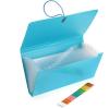 BTSKY Expanding File Folder – Blue, Plastic, 10.2in x 1in x 5.7in, 13 Pockets, Easy Subdivision, Fasten Rope Closure(Blue)