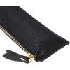 BTSKY Genuine Leather Pencil Case – Zippered Pen Case Stationery Bag Zipper Pouch Pencil Holder (Red)(Black)