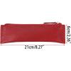 BTSKY Genuine Leather Pencil Case – Zippered Pen Case Stationery Bag Zipper Pouch Pencil Holder (Red)(Red)