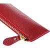 BTSKY Genuine Leather Pencil Case – Zippered Pen Case Stationery Bag Zipper Pouch Pencil Holder (Red)(Red)