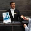 BTSKY Golden Glass Brochure Holder 8.5 x 11 Inches, Countertop Literature Holder Display Stand, Trifold Pamphlet Holder, Clear Elegant Brochure Display Stand for Magazine Booklets, Menu(8.5”x11”)