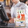 BTSKY Golden Glass Brochure Holder 8.5 x 11 Inches, Countertop Literature Holder Display Stand, Trifold Pamphlet Holder, Clear Elegant Brochure Display Stand for Magazine Booklets, Menu(4”x8” with Pocket)