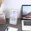 BTSKY Golden Glass Brochure Holder 8.5 x 11 Inches, Countertop Literature Holder Display Stand, Trifold Pamphlet Holder, Clear Elegant Brochure Display Stand for Magazine Booklets, Menu(4”x8”)