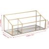 BTSKY Golden Glass Desk Organizers, Mail Organizers, Bill Organizer, Desktop Accessories & Workspace Organizer with 2 Slots Mail Holder Letter Sorter and Pen and Pencil Holder