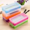 BTSKY Large Capacity Pencil Box, Office Supplies Storage Organizer Box, Brush Painting Pencils Storage Box Watercolor Pen Container Drawing Tools Colorful(Colorful)