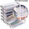 BTSKY Large Capacity Pencil Box, Office Supplies Storage Organizer Box, Brush Painting Pencils Storage Box Watercolor Pen Container Drawing Tools Colorful(Clear)
