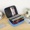 BTSKY Large Pencil Case Organizer Colored Pencil Pouch Art Bags for Supplies Portable Stationery Organizer with 3 Detachable Layers 84 Slots Multiple Zipper Pockets for Office Travel, Purple(Blue)