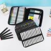 BTSKY Large Pencil Case Organizer Colored Pencil Pouch Art Bags for Supplies Portable Stationery Organizer with 3 Detachable Layers 84 Slots Multiple Zipper Pockets for Office Travel, Purple(Purple)