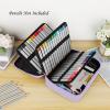 BTSKY Large Pencil Case Organizer Colored Pencil Pouch Art Bags for Supplies Portable Stationery Organizer with 3 Detachable Layers 84 Slots Multiple Zipper Pockets for Office Travel, Purple(Purple)