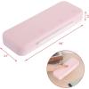 BTSKY Little Duck Double Layers Plastic Pencil Box Cute Pen Box Organizer Plastic Storage Box with Compact Size for Pencils, Erasers, Paper Clips and Other Small Stationery Supplies, White(Pink)