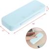 BTSKY Little Duck Double Layers Plastic Pencil Box Cute Pen Box Organizer Plastic Storage Box with Compact Size for Pencils, Erasers, Paper Clips and Other Small Stationery Supplies, White(Blue)