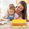 BTSKY Little Duck Double Layers Plastic Pencil Box Cute Pen Box Organizer Plastic Storage Box with Compact Size for Pencils, Erasers, Paper Clips and Other Small Stationery Supplies, White(Yellow)