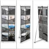 BTSKY Mesh Brochure Display Stand with 8 Pockets Portable Roll Up Brochure Holder Floor Magazine Rack Literature Stand with Carrying Bag for Tradeshows, Retail Stores and Office