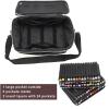 BTSKY Multifunction Marker Storage Organizer Marker Holder for 120 Markers- Zippered Canvas Pen Bag Pencil Bag with Carrying Handle, Adjustable Strap& Removable Sleeves Versatile Art Bag for Supplies
