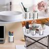 BTSKY Multifunctional Ceremic Organizer Caddy for Desk, Cute Pencil Cup Storage Pot with Metal Rack, Round Makeup Brush Holder for Bedroom Dresser, Practical Kitchen Utensil Holder, Set of 3