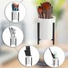 BTSKY Multifunctional Ceremic Organizer Caddy for Desk, Cute Pencil Cup Storage Pot with Metal Rack, Round Makeup Brush Holder for Bedroom Dresser, Practical Kitchen Utensil Holder, Set of 3
