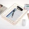 BTSKY Multipurpose A4 File Tray Wire Desk Tray Organizer Elegant Letter Size Desk Documents Trays Magazine Files Storage Basket Organizer Bin for Office Cosmetics Bathroom(Rose Gold)(Rose Gold)
