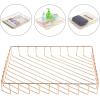 BTSKY Multipurpose A4 File Tray Wire Desk Tray Organizer Elegant Letter Size Desk Documents Trays Magazine Files Storage Basket Organizer Bin for Office Cosmetics Bathroom(Rose Gold)(Rose Gold)