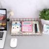BTSKY Multipurpose A4 File Tray Wire Desk Tray Organizer Elegant Letter Size Desk Documents Trays Magazine Files Storage Basket Organizer Bin for Office Cosmetics Bathroom(Rose Gold)(Rose Gold)