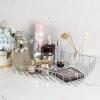 BTSKY Multipurpose A4 File Tray Wire Desk Tray Organizer Elegant Letter Size Desk Documents Trays Magazine Files Storage Basket Organizer Bin for Office Cosmetics Bathroom(Rose Gold)(Silver)