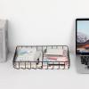 BTSKY Multipurpose A4 File Tray Wire Desk Tray Organizer Elegant Letter Size Desk Documents Trays Magazine Files Storage Basket Organizer Bin for Office Cosmetics Bathroom(Rose Gold)(Black)