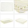 BTSKY Multipurpose A4 File Tray Wire Desk Tray Organizer Elegant Letter Size Desk Documents Trays Magazine Files Storage Basket Organizer Bin for Office Cosmetics Bathroom(Rose Gold)(Gold)