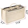 BTSKY New Printing Handbag Organizers Inside Purse Insert-High Capacity 13 Pockets Bag Tote Organizer with Handle Peacock Flower(Beige)