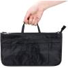 BTSKY New Printing Handbag Organizers Inside Purse Insert-High Capacity 13 Pockets Bag Tote Organizer with Handle Peacock Flower(Black)