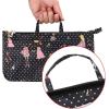 BTSKY New Printing Handbag Organizers Inside Purse Insert-High Capacity 13 Pockets Bag Tote Organizer with Handle Peacock Flower(Black+Pink)
