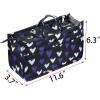 BTSKY New Printing Handbag Organizers Inside Purse Insert-High Capacity 13 Pockets Bag Tote Organizer with Handle Peacock Flower(Blue Heart)