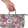 BTSKY New Printing Handbag Organizers Inside Purse Insert-High Capacity 13 Pockets Bag Tote Organizer with Handle Peacock Flower(Blue+Pink)