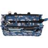 BTSKY New Printing Handbag Organizers Inside Purse Insert-High Capacity 13 Pockets Bag Tote Organizer with Handle Peacock Flower(Dark Blue)